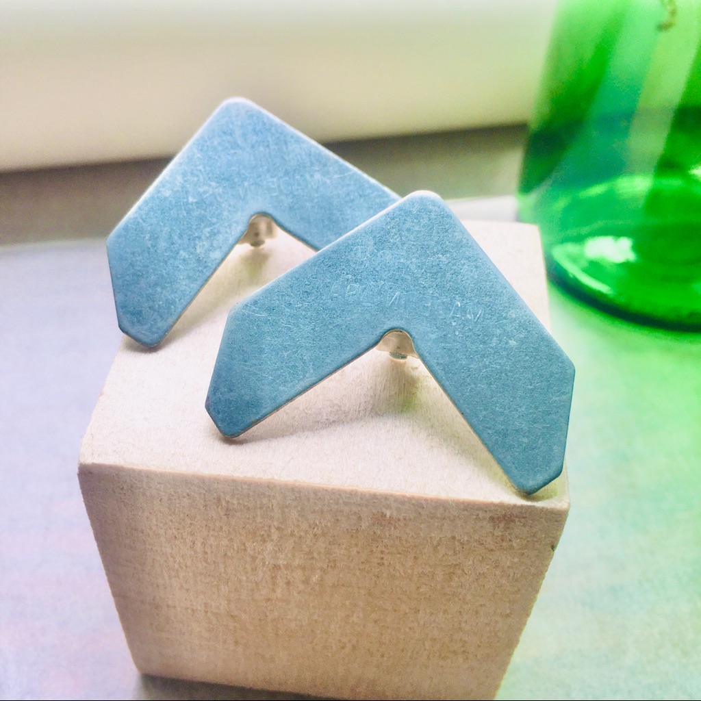 Silver Metal Boomerang Clip On Earrings